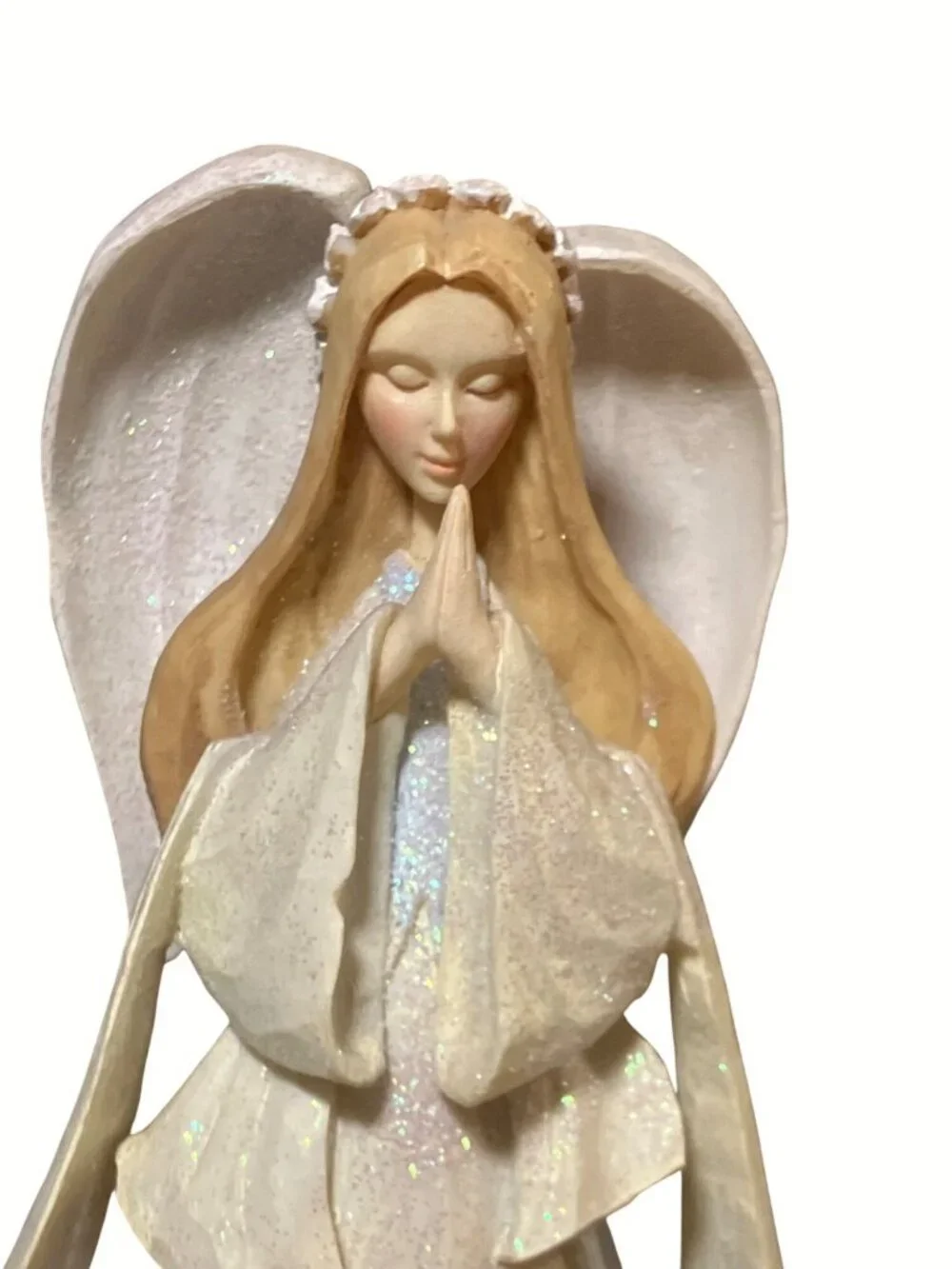 Foundations Enesco 2006 Angel Figurine With Lord's Prayer Text By Karen Hahn